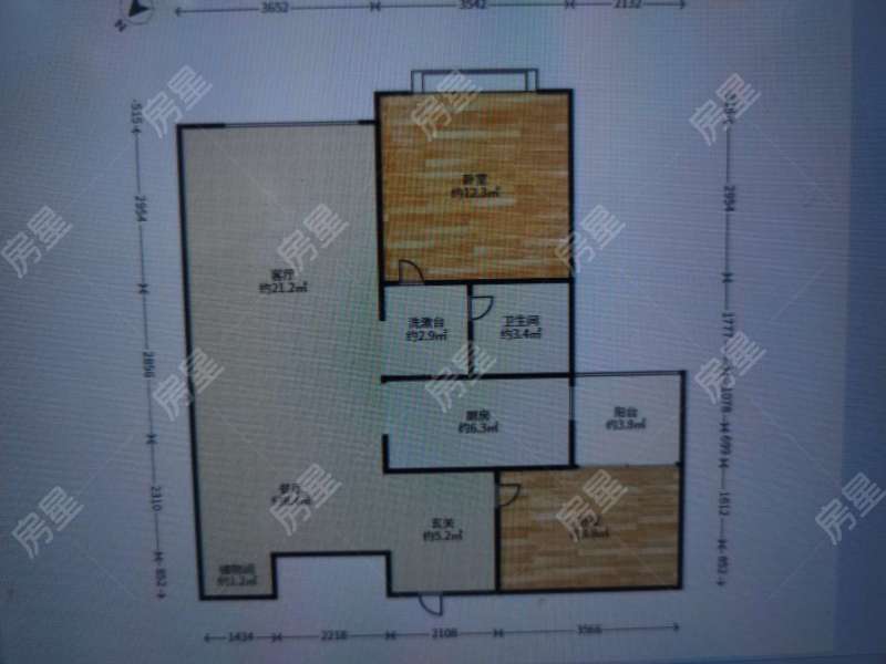 2室2廳1陽(yáng)臺(tái) 實(shí)力壹方城戶型圖