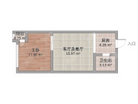 1室1廳1陽(yáng)臺(tái) 云嶺天驕戶型圖