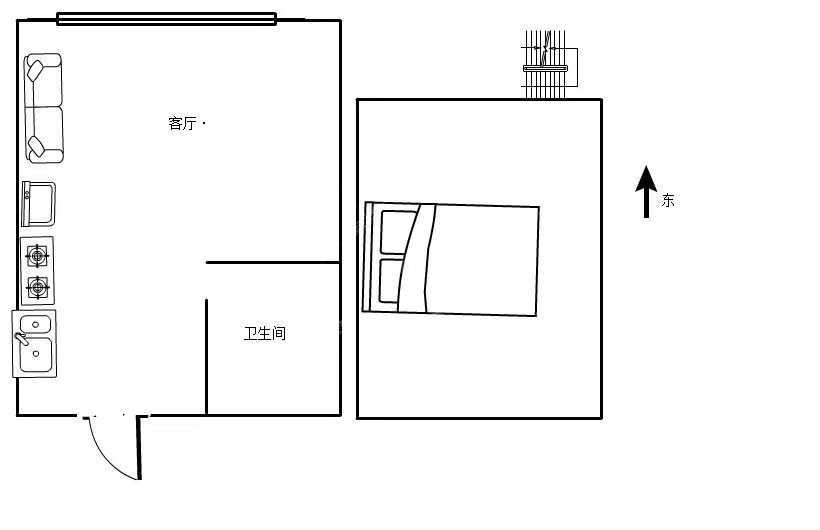 1室1厅1阳台 华润悦府二期公寓户型图