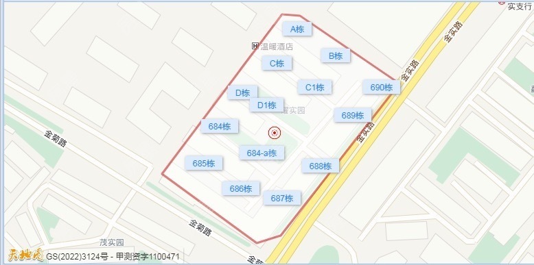 3室2廳1陽臺 金實小區(qū)耀實園小區(qū)平面圖