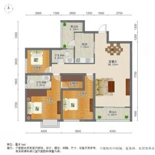 3室2廳2陽臺(tái) 萬象名城戶型圖