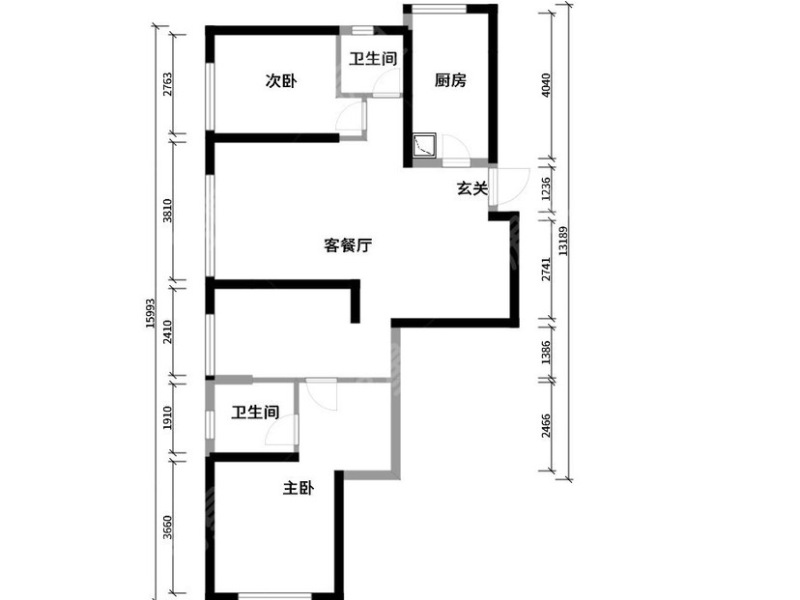 3室2厅2阳台 葡萄街区天宇花园户型图