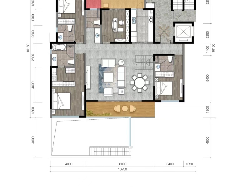 5室2廳2陽臺 華夏四季二期戶型圖