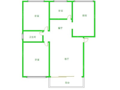 3室2廳1陽(yáng)臺(tái) 康宏小區(qū)