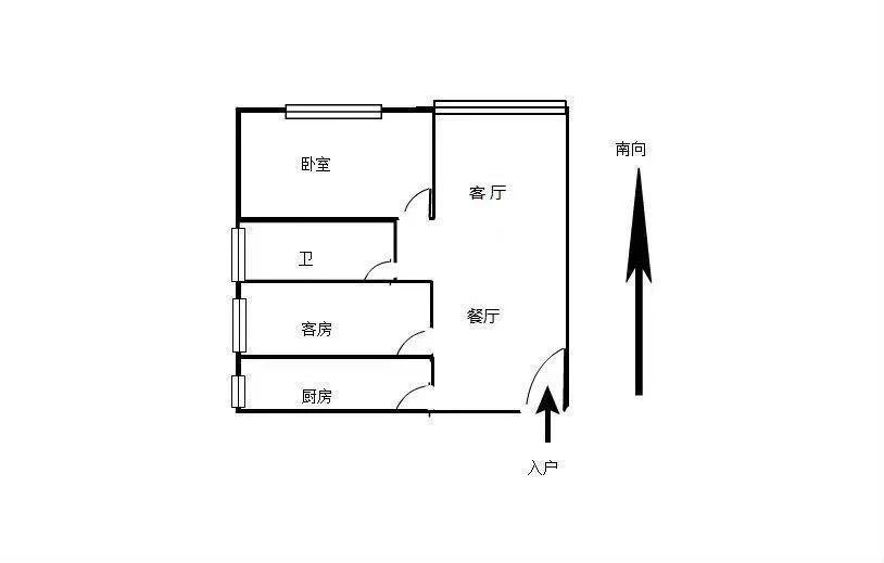 2室1厅1阳台 省建三公司住宅小区（学府路651号）户型图