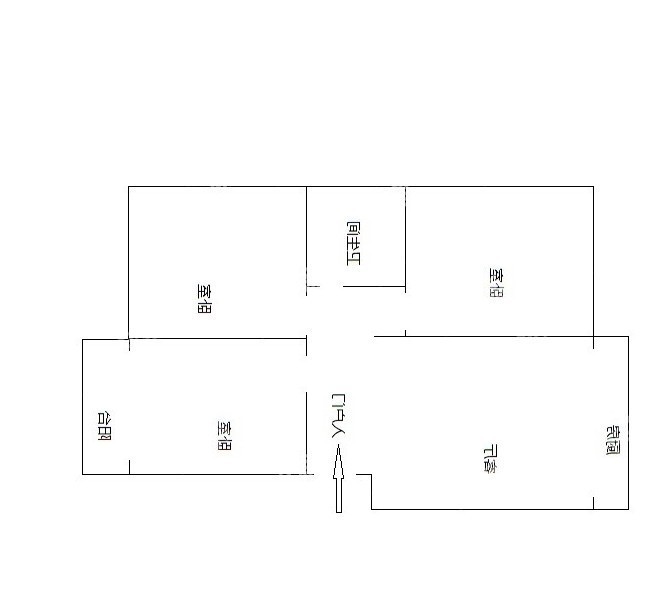 2室1厅1阳台 菊花小区户型图