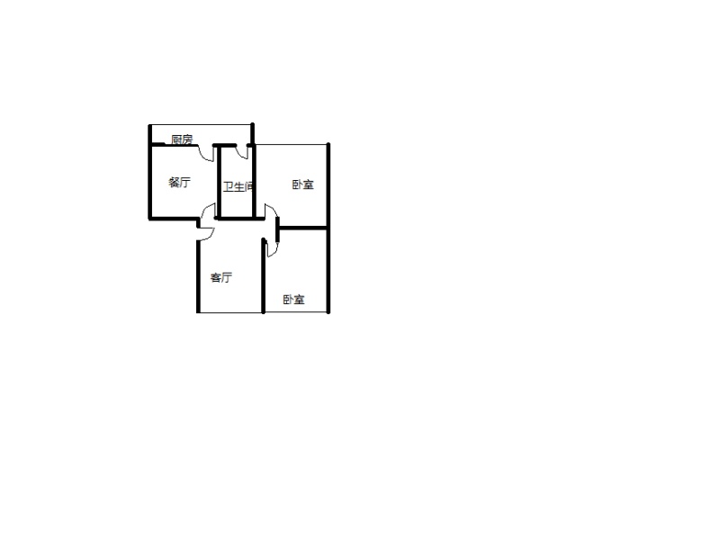 2室2厅 腾龙小区（中行宿舍）户型图