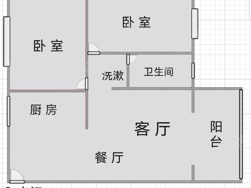 2室2厅 省建三公司住宅小区（学府路651号）户型图