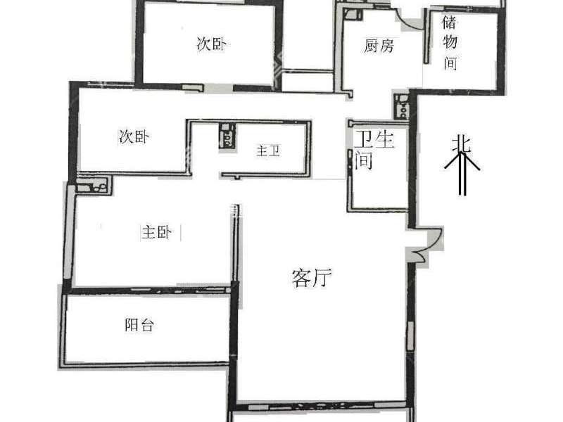 3室2厅3阳台 新亚洲星体花园北区户型图