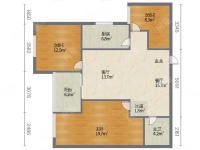 3室2廳1陽(yáng)臺(tái) 萬(wàn)科金域國(guó)際戶型圖