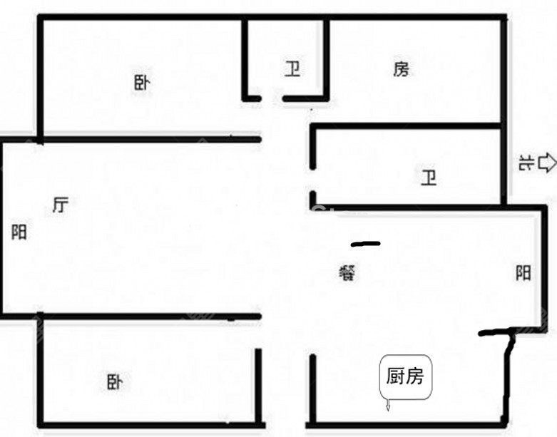 3室2厅2阳台 时代风华二期户型图