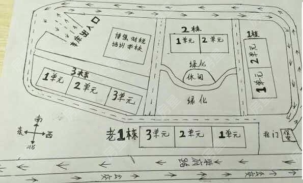 2室2厅 省建三公司住宅小区（学府路651号）小区平面图