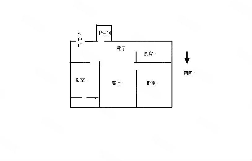 2室1厅1阳台 华景苑（公租房）户型图