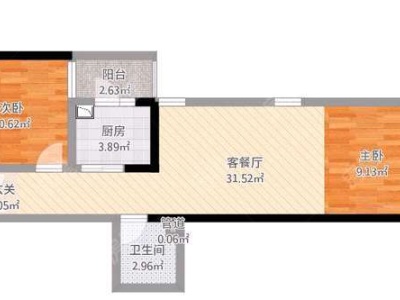 2室2廳1陽臺 萬彩城一期