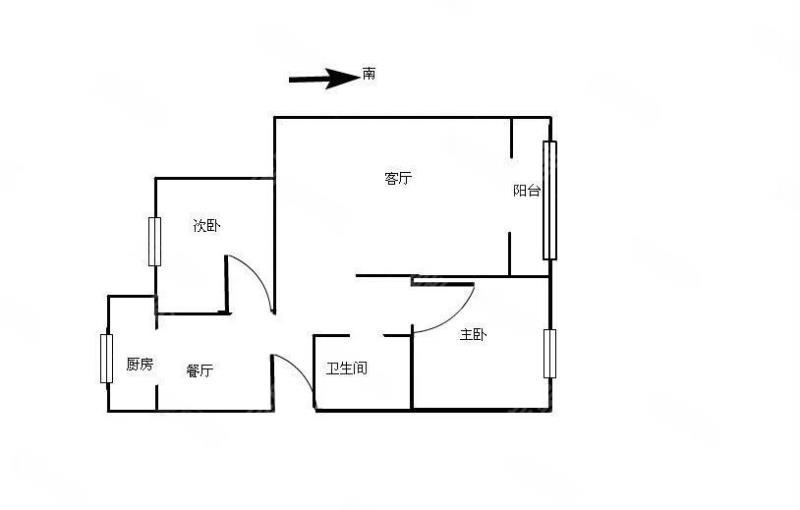 2室2厅1阳台 金实小区真实园户型图