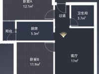 2室2廳1陽臺 佳兆業(yè)壹號公館戶型圖