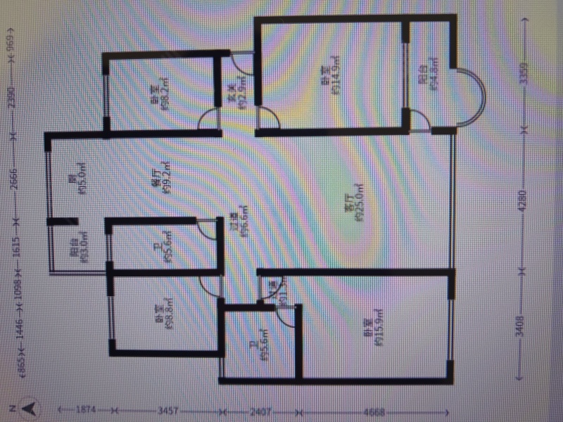 4室2厅2阳台 南疆花园户型图