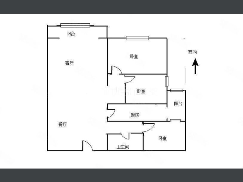 3室2厅2阳台 昆明湖中坝5号地块瑞园5户型图