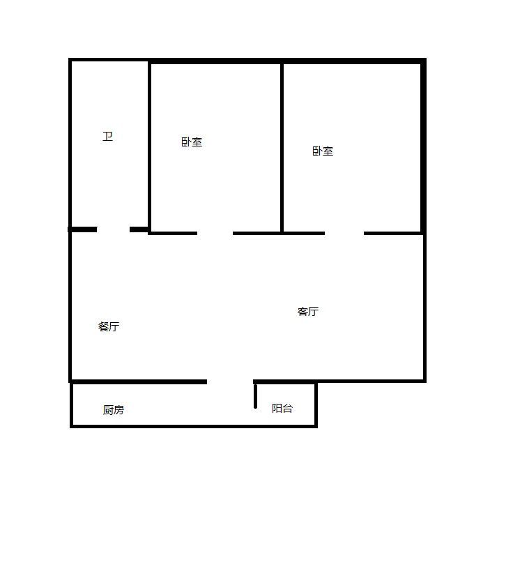 2室2厅2阳台 兆丰六仟城户型图