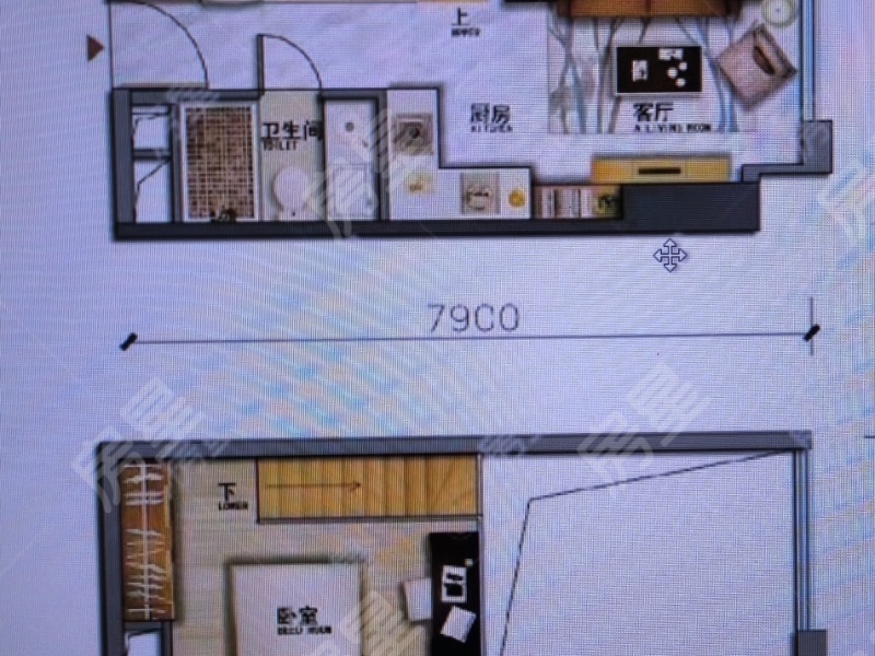 1室1厅 呈贡吾悦广场公寓户型图