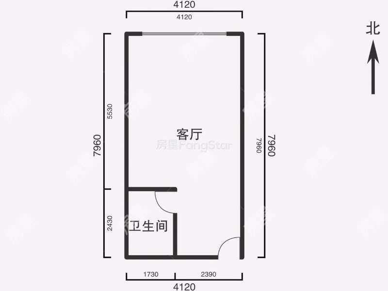 1室1厅1阳台 德润朗悦湾公寓户型图