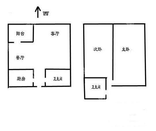 3室2厅1阳台 86街公寓U2户型图
