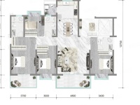 4室2廳2陽(yáng)臺(tái) 復(fù)地云極一期戶型圖