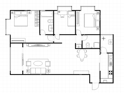 3室2廳2陽臺 恒泰滇池名門壹號院水語自然苑戶型圖