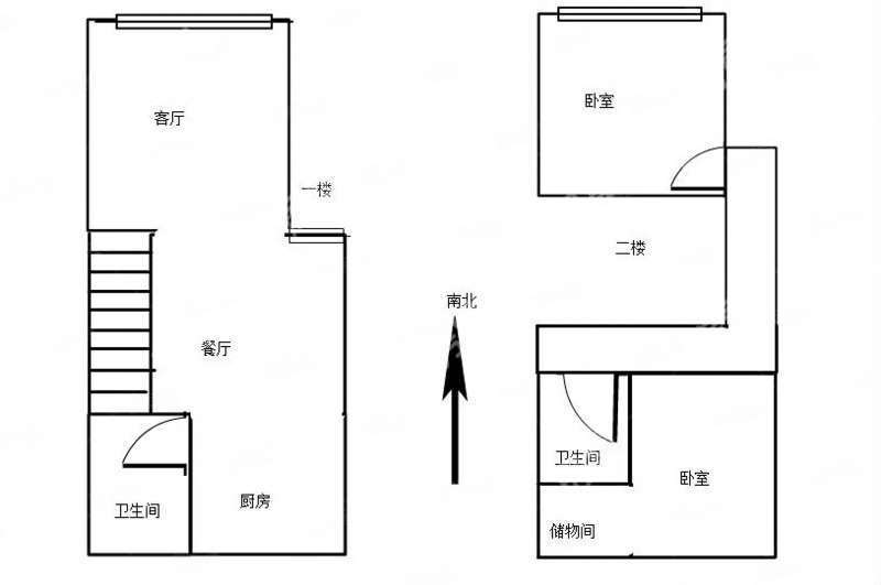 2室1厅1阳台 瑞鼎城二期公寓户型图