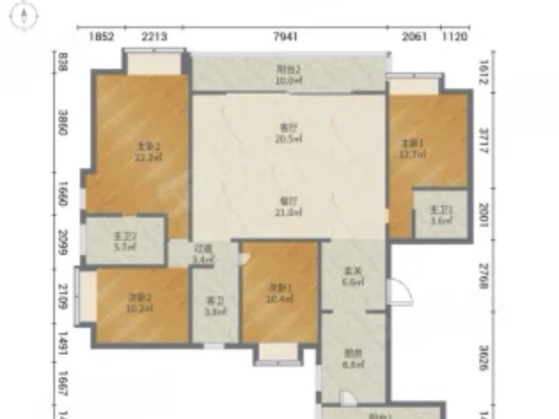 4室2廳2陽臺 昆明融創(chuàng)文旅城花語灣戶型圖