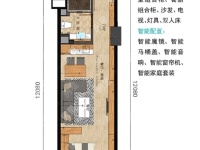 1室1廳1陽臺 潤城第二大道公寓戶型圖