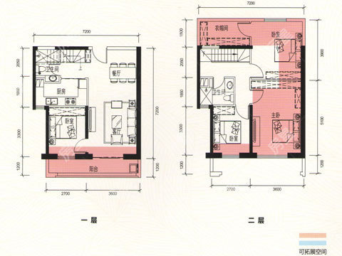 4室2厅2阳台 恒大城A1地块户型图