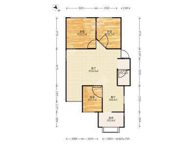 3室2廳1陽臺 金星小區(qū)