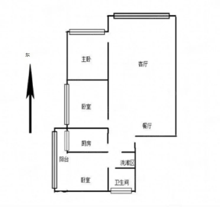 3室2廳1陽臺 金呈北泰花園戶型圖