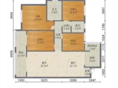 4室2廳1陽臺 融創(chuàng)春風十里A8&A13地塊
