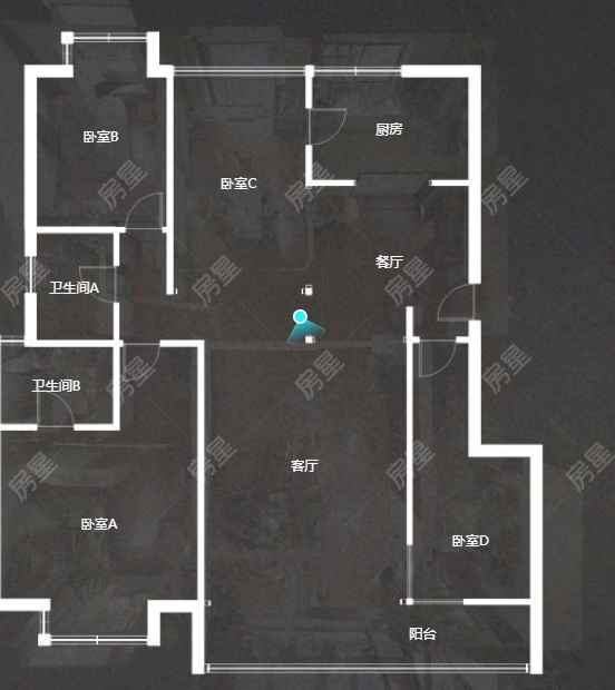 4室2廳2陽臺 云南映象花好月圓一期戶型圖