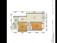 2室2廳1陽臺(tái) 西城楓景戶型圖