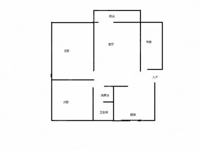 3室2廳1陽臺 寧靜小區(qū)戶型圖