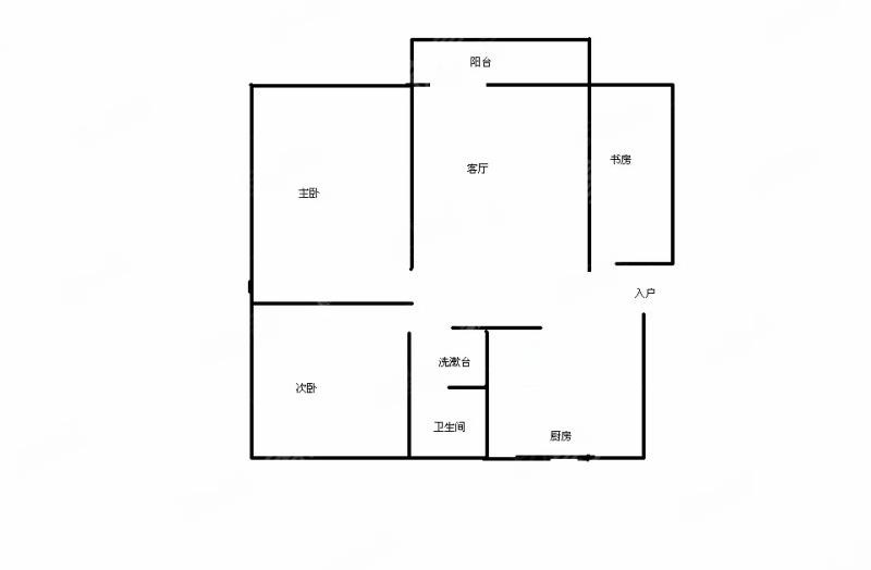 3室2廳1陽臺 寧靜小區(qū)戶型圖