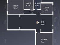 3室2廳1陽臺(tái) 滇池衛(wèi)城鉑睿戶型圖