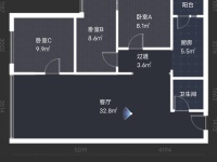 3室2廳1陽臺 葡萄街區(qū)天宇花園戶型圖