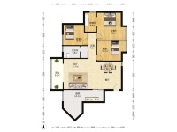 3室2廳2陽(yáng)臺(tái) 金坤尚城祥和里戶型圖