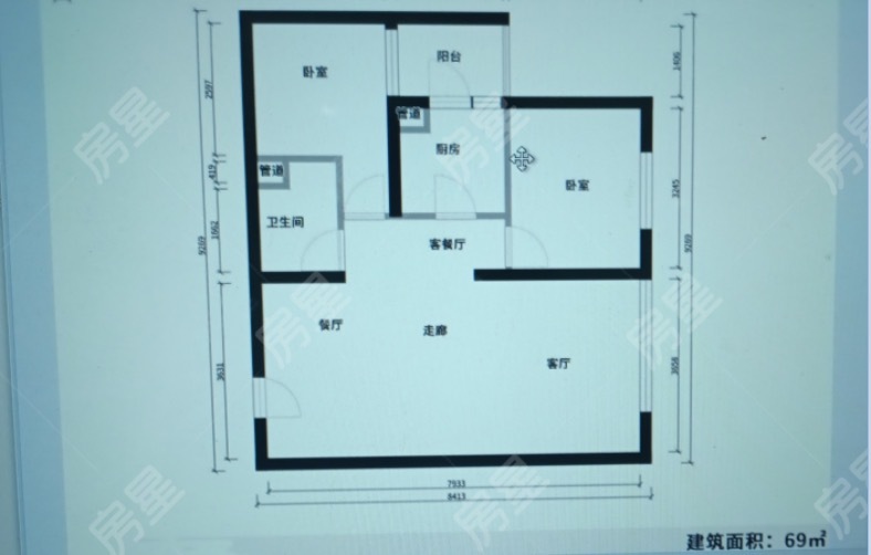2室2廳1陽臺(tái) 金領(lǐng)時(shí)代戶型圖