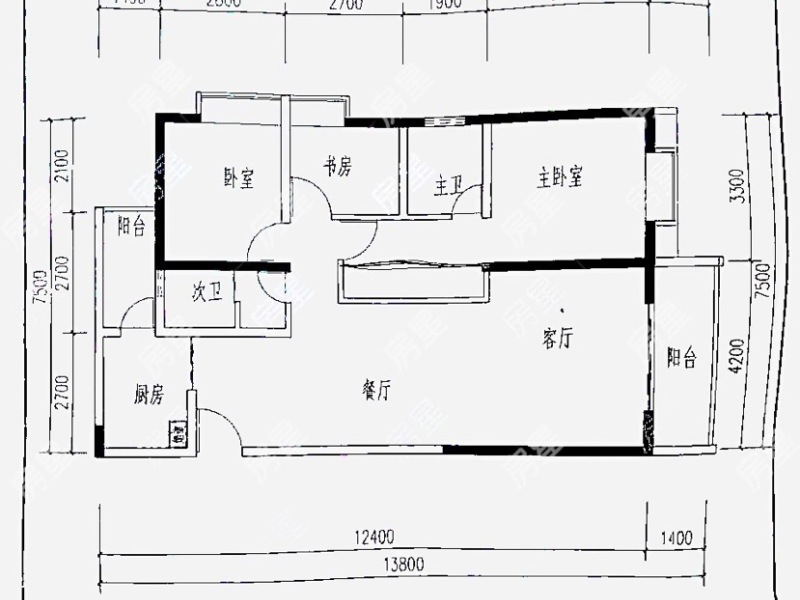 3室2廳2陽(yáng)臺(tái) 潤(rùn)城二區(qū)戶(hù)型圖