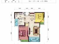 3室2廳1陽臺 筑友雙河灣行知苑戶型圖