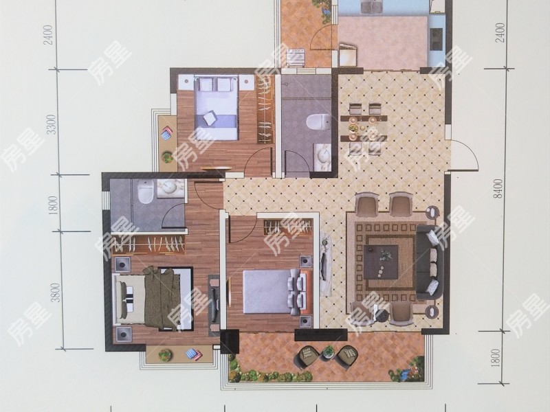3室2廳2陽臺(tái) 新希望觀瀾匯戶型圖