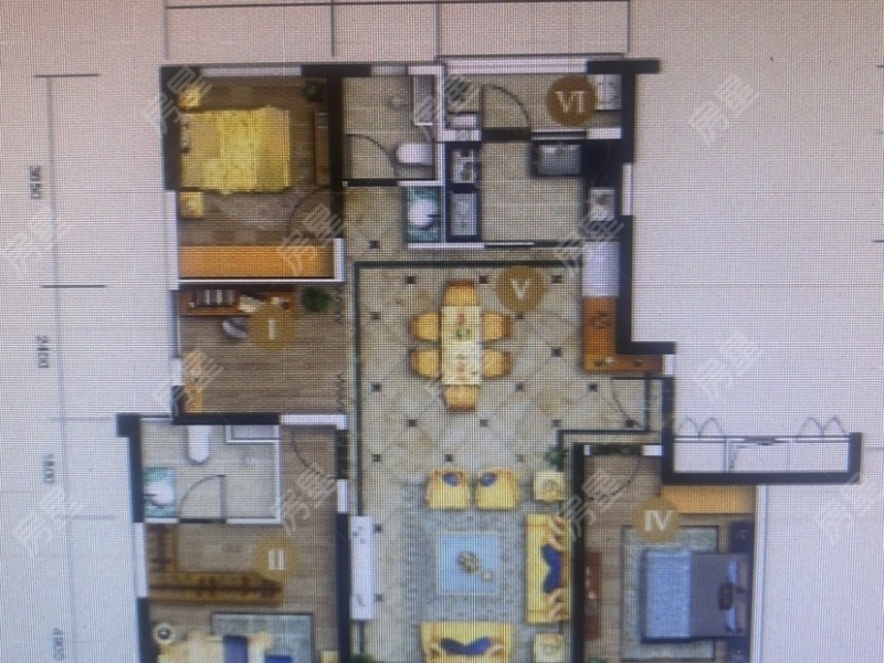 4室2廳2陽臺 萬科銀海泊岸觀瀾戶型圖