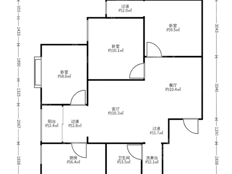 3室2廳 譽(yù)峰峰景臥室