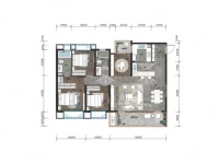 4室2廳2陽臺 萬達中央公園一期戶型圖