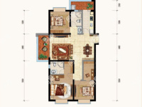 3室2廳2陽臺(tái) 金科陽光里戶型圖
